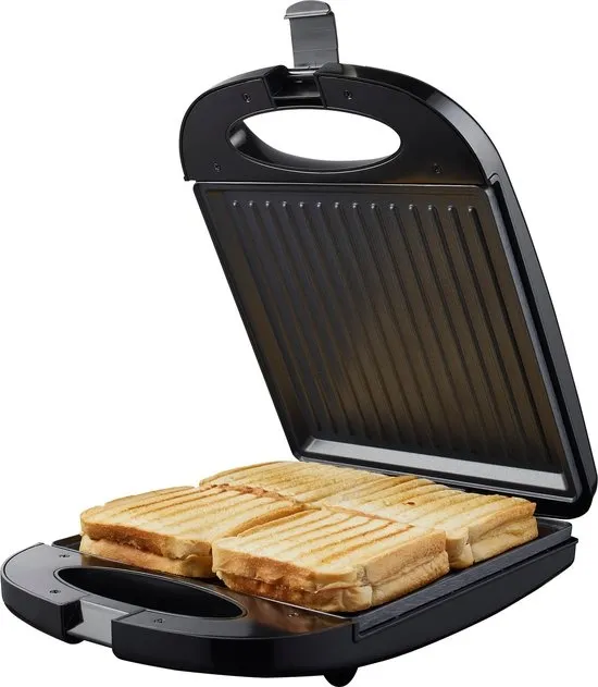 Tomado TGS4000B - XXL Tosti apparaat - 4 tosti's - Panini grill - PFAS vrij - Grill apparaat - 1200W - Tosti ijzer - Zwart