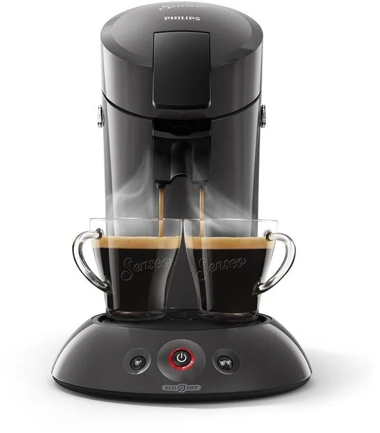 Philips Senseo Original Eco Koffiepadmachine HD6552/38 - Keuze uit 1 of 2 Kopjes - Automatische Uitschakeling - Duurzame Materialen - Kasjmiergrijs