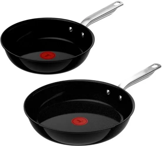 Tefal Experience Ceram Keramische Pannenset 24/28 cm - PFAS-vrij - Krasbestendig door Fusion Core - Inductie & Oven geschikt (250°C) - Geschikt voor metalen spatels