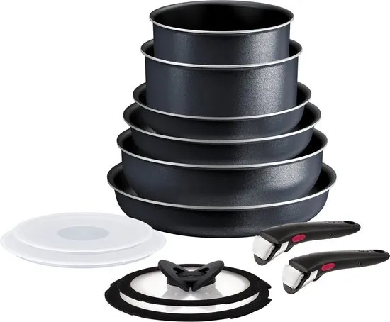 Tefal Ingenio So Light - Pannenset - 12-delig - Inductie - Stapelbaar - Afneembare Handgrepen - Ruimtebesparend