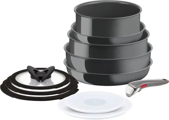 Tefal Ingenio Renew - Pannenset - 11-delig - PFAS-vrij - Keramisch - Inductie - Stapelbaar - Afneembare Handgreep
