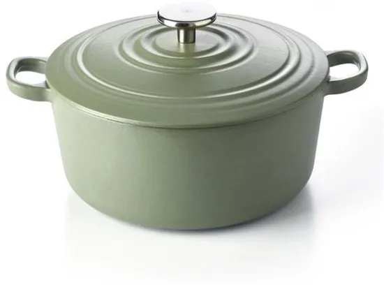 BK Bourgogne Braadpan - 28CM - Groen - Gietijzer - Inductie