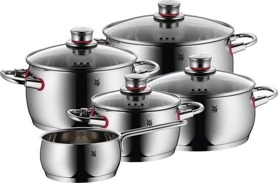 WMF Quality One - Pannenset - 5-delig - Geschikt voor Inductie - RVS - Inclusief Deksels