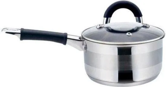 Kinghoff 1254 - steelpan met deksel - rvs - 1 liter
