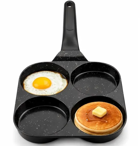 CeraFusion Pancake Pan Keramisch - 4-Vaks - Pannenkoekenpan - Pancake Maker - Eierpan - Pannekoekenpan - Omeletmaker - Omeletpan - Inductie - PFAS vrij