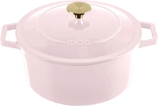 MOA Gietijzeren Braadpan - 5,7L Stoofpot - Voor Alle Warmtebronnen incl. Inductie - Met Deksel - Ø 26cm - Anti-Aanbaklaag - PFAS-vrij - Lila
