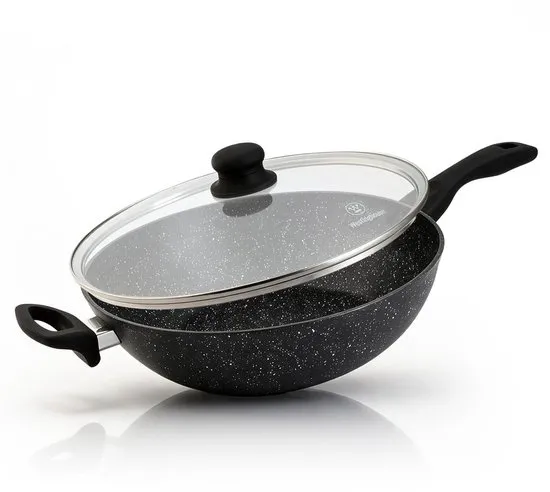 Westinghouse Wokpan – Ø 32 cm – Inductie – Inclusief Deksel – Black Marble