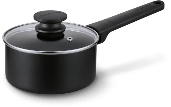 Brabantia VANTA Steelpan met Deksel -Ø 16 cm - Sauspan - Keramische Antiaanbaklaag Titanium Versterkt - Geschikt voor Inductie - 100% PFAS Vrij - Zwart