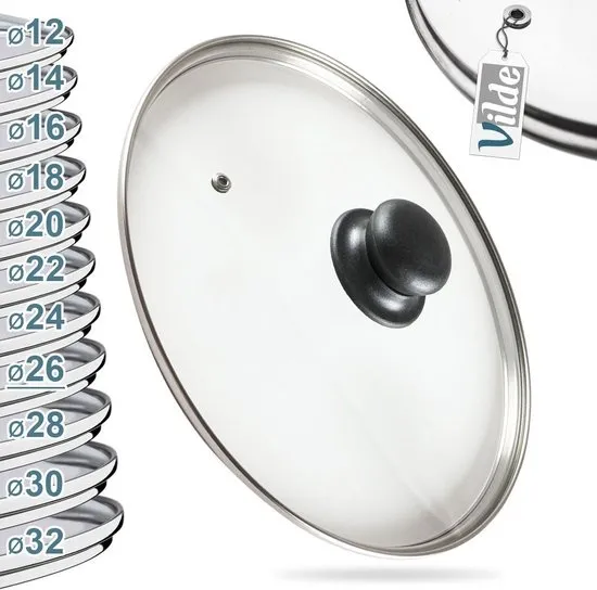 Deksel Glas Hittebestendig 26 cm - Pannendeksel - Pandeksel - Potdeksel