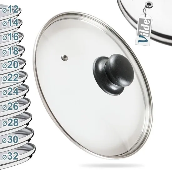 Deksel Glas Hittebestendig 22 cm - Pannendeksel - Pandeksel - Potdeksel
