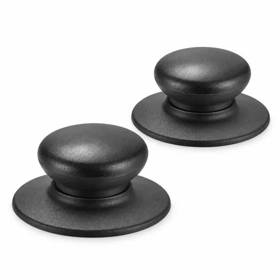 Consumerce® Kunststof Pannendeksel Knop - 2 Stuks Dekselknoppen voor Pannen - Dekselknop voor Glasdeksel en Potdeksel - Vervangende Dekselgreep / Handvat - Inclusief Schroeven en Ringen