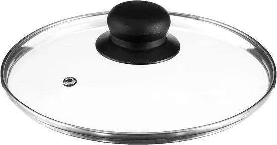 Universele Glazen Pan deksel - Ã?20 cm - Ronde Pandeksel Glas met stoomgaatje - Transparant - Voor pannen van 20 Cm