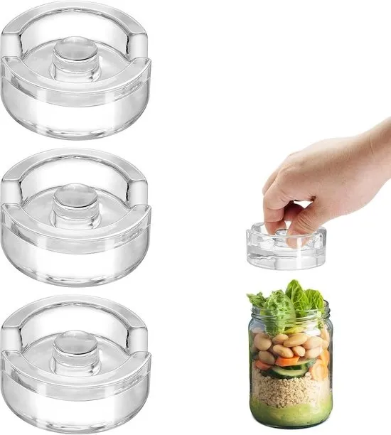 3-pack glazen fermentatiegewichten - met handgrepen met goede grip - geschikt voor weckpotten met brede opening, inmaakpotten, fermentatiekits, zuurkool, kimchi en meer Glazen fermentatiegewichten