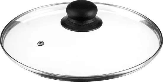 Universele Glazen Pan deksel - Ø24 cm - Ronde Pandeksel Glas met stoomgaatje - Transparant - Voor pannen van 24 Cm