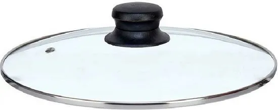 Kinvara universele pannendeksel voor pannen van 24 cm - glas - stoomgaatje - D24.5 x H6 cm