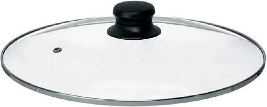 Universele pannendeksel voor pannen van 28,5 cm - glas - stoomgaatje - D28.5 x H6 cm