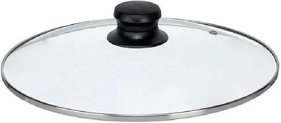 Kinvara universele pannendeksel voor pannen van 26 cm - glas - stoomgaatje - D26.5 x H6 cm