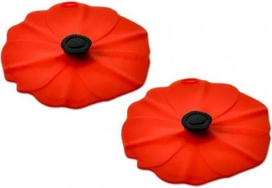 Drink Cover Poppy - klaproos - Set van 2 - 10cm Charles Viancin