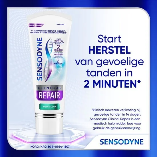 Sensodyne - Tandpasta - Clinical Repair - Deep Clean - 75ml x 3