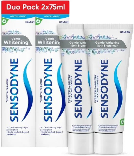 Sensodyne - Tandpasta Gentle Whitening Duo - 3 x 2 x 75 ml - Voordeelverpakking