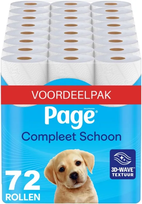 Page®/Scottex® toiletpapier - Compleet Schoon wc papier - 72 rollen - Voordeelverpakking