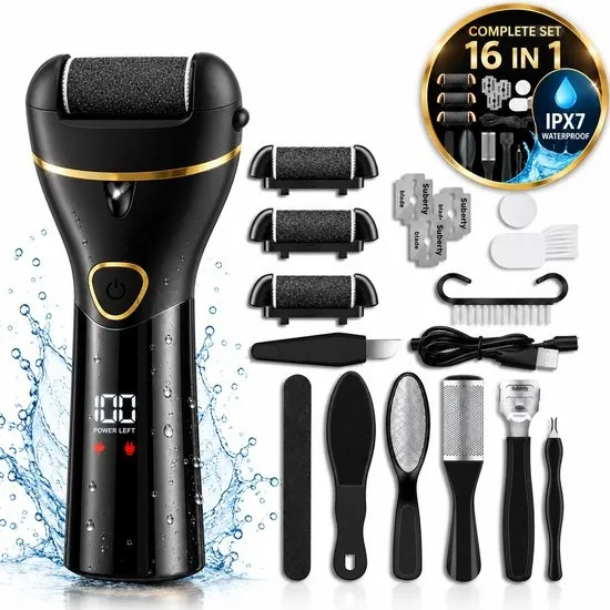 Bravion®- Elektrische Eeltverwijderaar –XV7-COMPLETE SET-Callus remover- Oplaadbare Voetvijl -eksteroog-eeltschraper-eelmesjes-pedicure-proffesioneel-eeltvijl