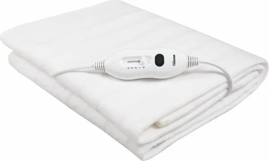 Tristar BW-4751 Elektrische Onderdeken – 1 Persoon – 150x70 cm – 3 Warmtestanden – Oververhittingsbeveiliging – Wasmachinebestendig – Afneembare Warmteregelaar – Wit