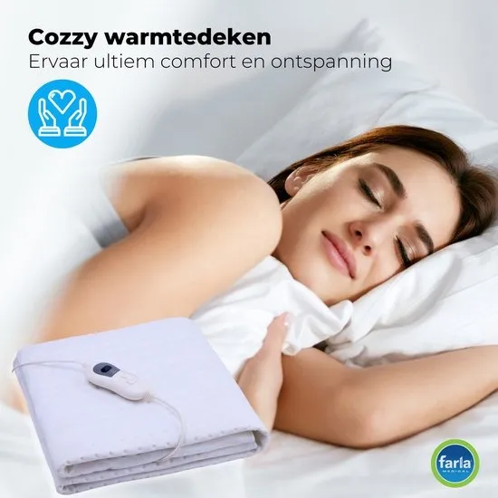 Elektrische Onderdeken Wasbaar - 150cm x 80cm - 3 Temperatuurstanden - Eenpersoons - ademend - snelle opwarming - anti bacterieel - Automatisch uitschakelen na 3 uur - wasbare elektrische onderdeken
