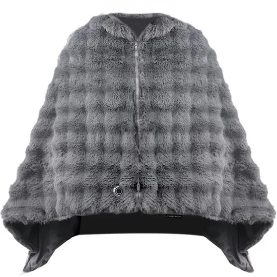 Draadloze Poncho met 3 wamte standen - Omslagdoek - Elektrische deken - Warmtekussen - Beige - STAUS&BACH Solace
