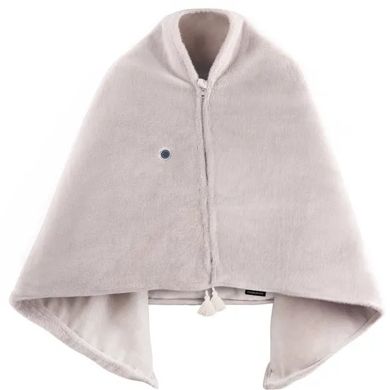 Draadloze Poncho met 3 wamte standen - Omslagdoek - Elektrische deken - Warmtekussen - Antraciet - STAUS&BACH Solace
