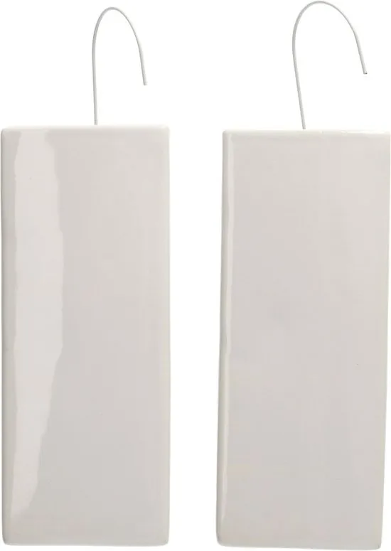 Bellatio design Waterverdamper radiator - 2x - dolomiet - wit - 8x20 cm - luchtbevochtiger radiator - verdampingsbakje