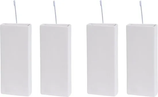 Bellatio design Waterverdamper radiator - 4x - dolomiet - wit - 8x20 cm - luchtbevochtiger radiator - verdampingsbakje