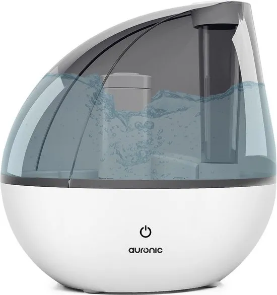 Auronic Luchtbevochtiger - 1,5 Liter - 40m2 - Geschikt voor Woonkamer, Kantoor, Slaapkamer, Babykamer en Meer - Stil - BPA-Vrij - Met Waterfilter - Wit