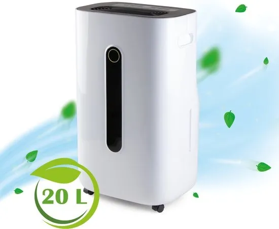PRIMO PR580DH Luchtontvochtiger - Automatisch instelbaar - 20L/Dag - Geschikt voor Woonkamer, Slaapkamer, Badkamer & Kelder - 80m³ - Wit