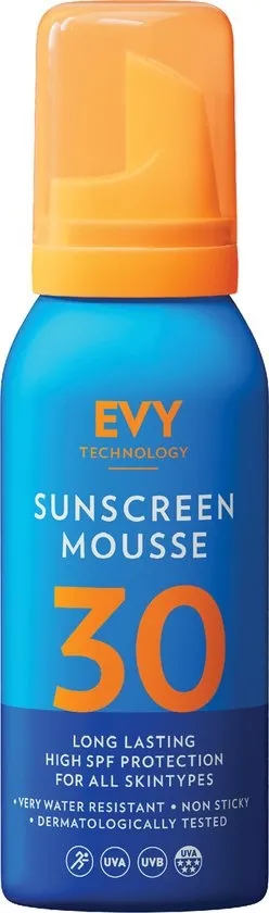 EVY Zonnebrand Mousse - SPF 30 100 ml - Beschermend en Hydraterend - Dermatalogisch aanbevolen - Zweet en water bestendig
