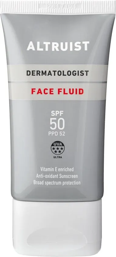 Altruist Face Fluid SPF50 - Gezichtszonnebrand - met Vitamine E en Niacinamide - Waterproof - Snel absorberend - Alle Huidtypes - Dermatologisch Getest - Parfumvrij - Reisformaat - 50 ml