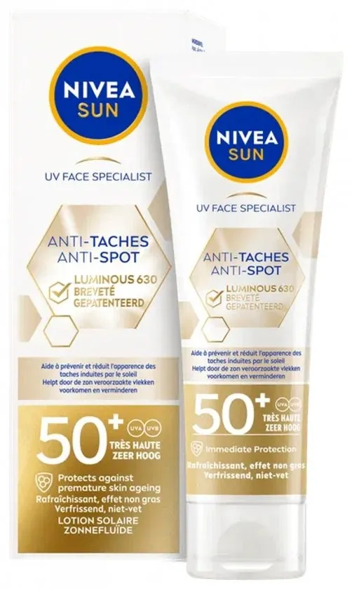 NIVEA SUN Face Luminous Anti-Spot Zonnebrand Gezicht SPF 50+ - Anti Pigmentvlekken - Zonnebrandcrème - 40 ml
