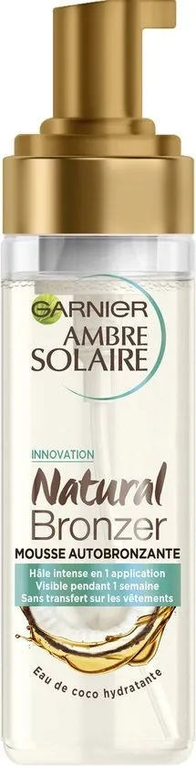 Garnier Ambre Solaire Self Tan Mousse - Zelfbruiner voor Lichaam & Gezicht met Hydraterend Kokoswater - 200ml