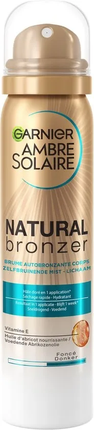 Garnier Ambre Solaire Natural Bronzer Body Mist - Zelfbruiner voor Gezicht met Vitamine E en Voedende Abrikozenolie - 150ml