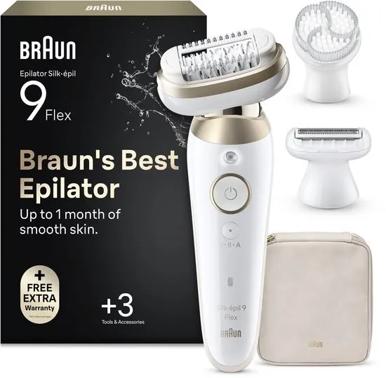 Braun Silk·épil 9 Flex 9-060 3D - Wet & Dry Epilator - Langdurig Gladde Huid - Volledig Flexibele kop - Ladyshave Scheerkop, Trimmerkam en Exfoliatieborstel