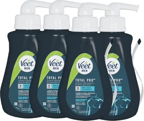Veet - Men - Ontharingscreme Gevoelige for Men 400ML - 4 Stuks - Voordeelverpakking