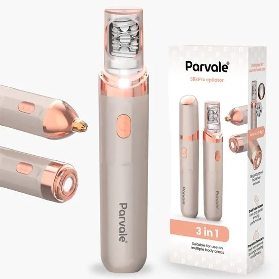 Parvale® 3 in 1 Epilator SilkPro - Epileerapparaat Dames - Epilator - Gezichtsepilator Vrouw - Gezichtsontharing Dames - Epilator Gezicht - Epilator Dames - Gezichtsepilator dames