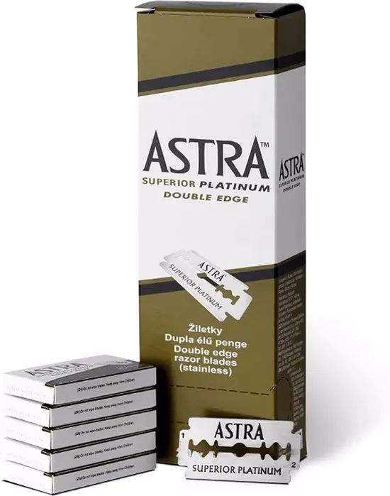 Astra Superior Platinum Stainless scheermesjes - Double Edge Blade - RVS - 100 stuks