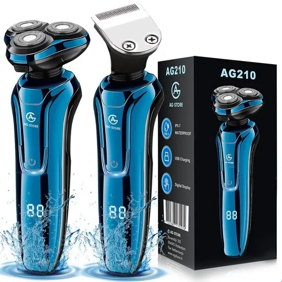 AG210 Scheerapparaat Mannen- Met Trimmer - Nat en droog - Scheerapparaten - Scheren - 120 Minuten Draadloos Te Gebruiken - Tondeuse - Elektrisch shaver - Baardtrimmer - ook voor vrouwen