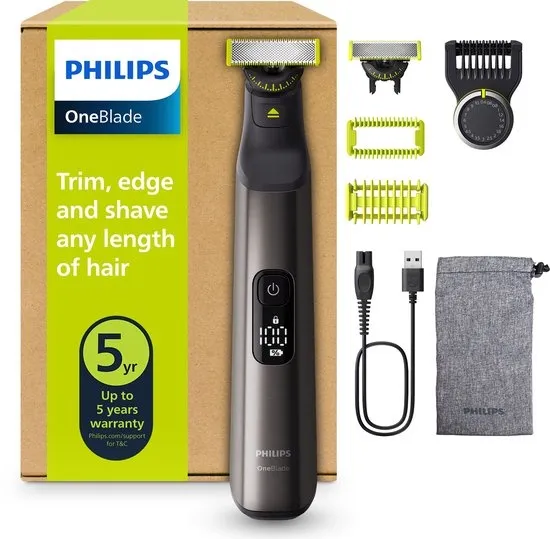 Philips OneBlade Pro 360 Face + Body – 20 lengtestanden - Trimmer, scheerapparaat en styler in 1 - Inclusief opbergzakje - QP6552/30