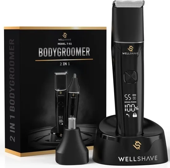 Wellshave 2 in 1 Bodygroomer Mannen - Multi Trimmer voor Lichaam en Baard - Schaamhaar Trimmer Mannen - Body Trimmer Heren - Neustrimmer