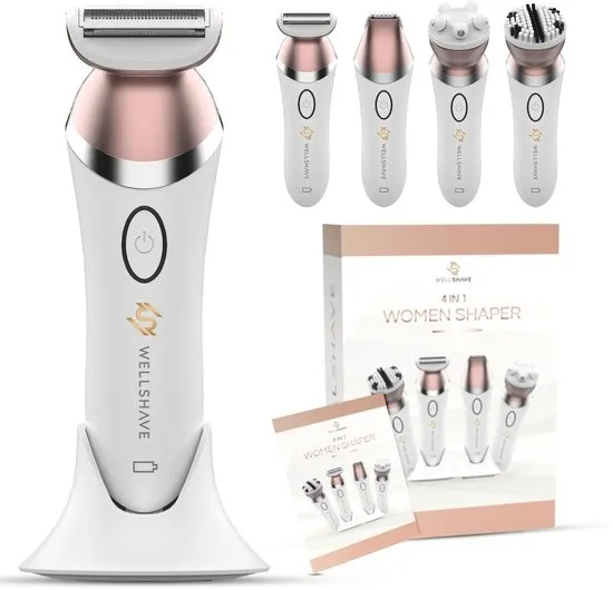 Wellshave 4 in 1 Ladyshave voor Vrouwen - Trimmer voor Vrouwen & Dames - Bikinitrimmer Dames - Scheerapparaat Vrouw