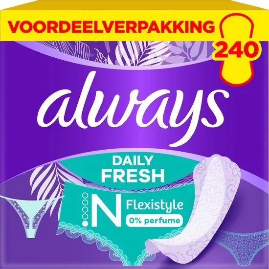 Always Daily Fresh Slim Flexistyle Inlegkruisjes - 0% Parfum - 8 x 30 Stuks