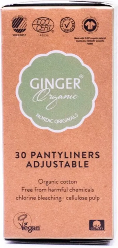 Ginger Organic Flexibel Inlegkruisjes - 24 stuks - Ademend - Huidvriendelijk - Biologisch afbreekbaar