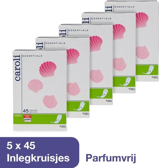 Caroli Inlegkruisjes - Ultra Dun - Parfumvrij - 225 Inlegkruisjes - 100% bescherming - Snelle Absorptie - Soft & Dry Toplaag - Dermatologisch Getest - 7 cm x 15 cm - Nordic Swan Ecolabel